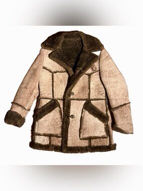 Vintage Premium  Shearling SEARS jacket coat Sherpa lined brown  size 42